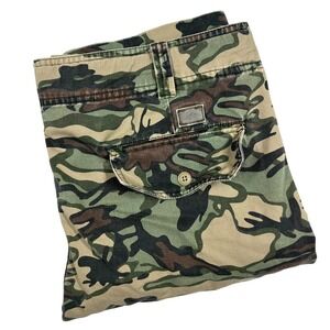 Vintage Bugle Boy Camo Print Cargo Shorts Men's 38 Y2K Military Utility Preppy
